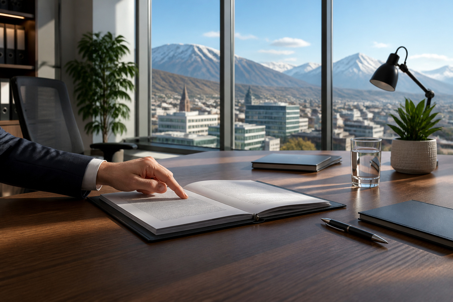 Analyse de contrat dans un bureau moderne