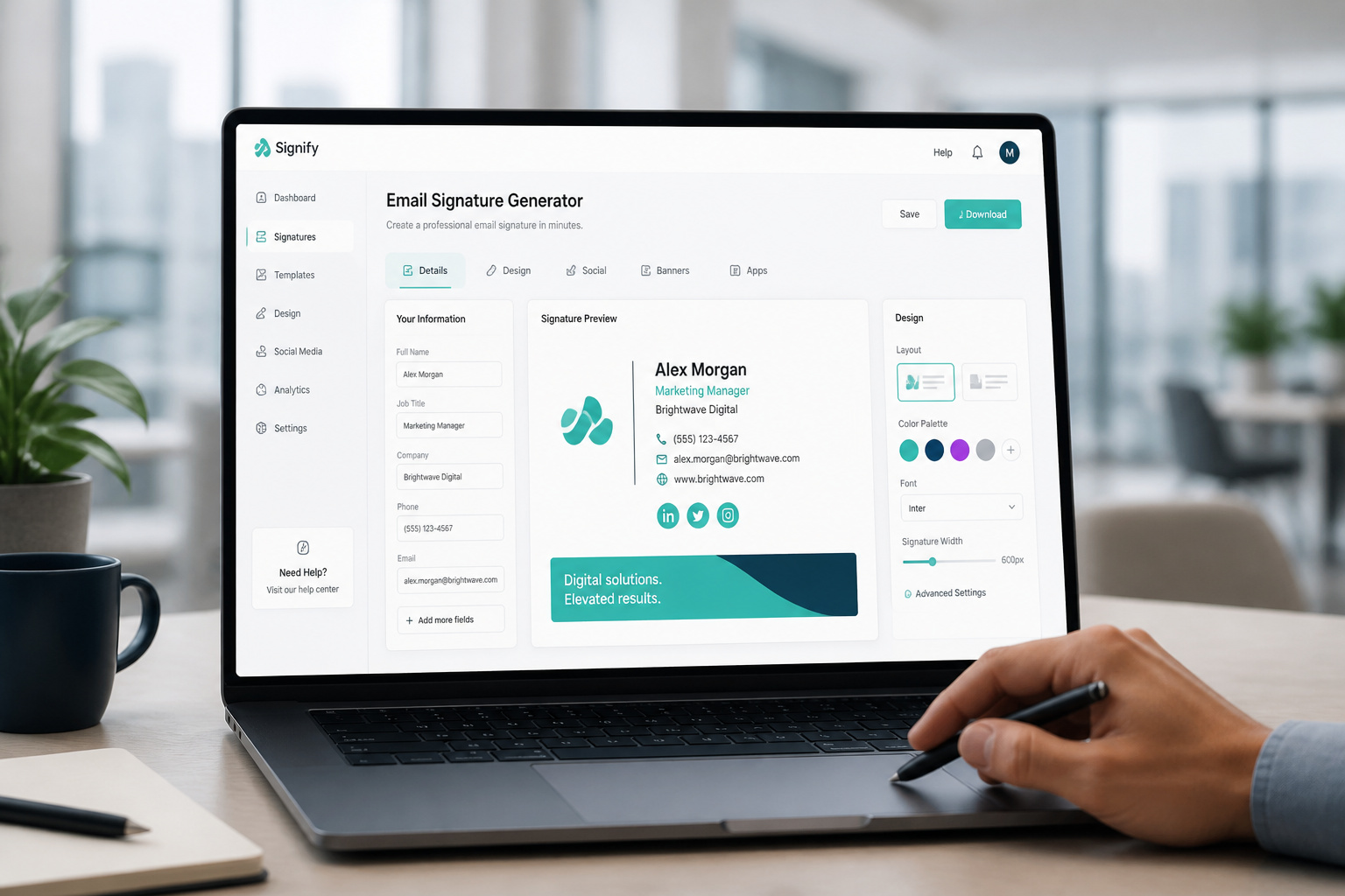 Generateur de signature e mail moderne