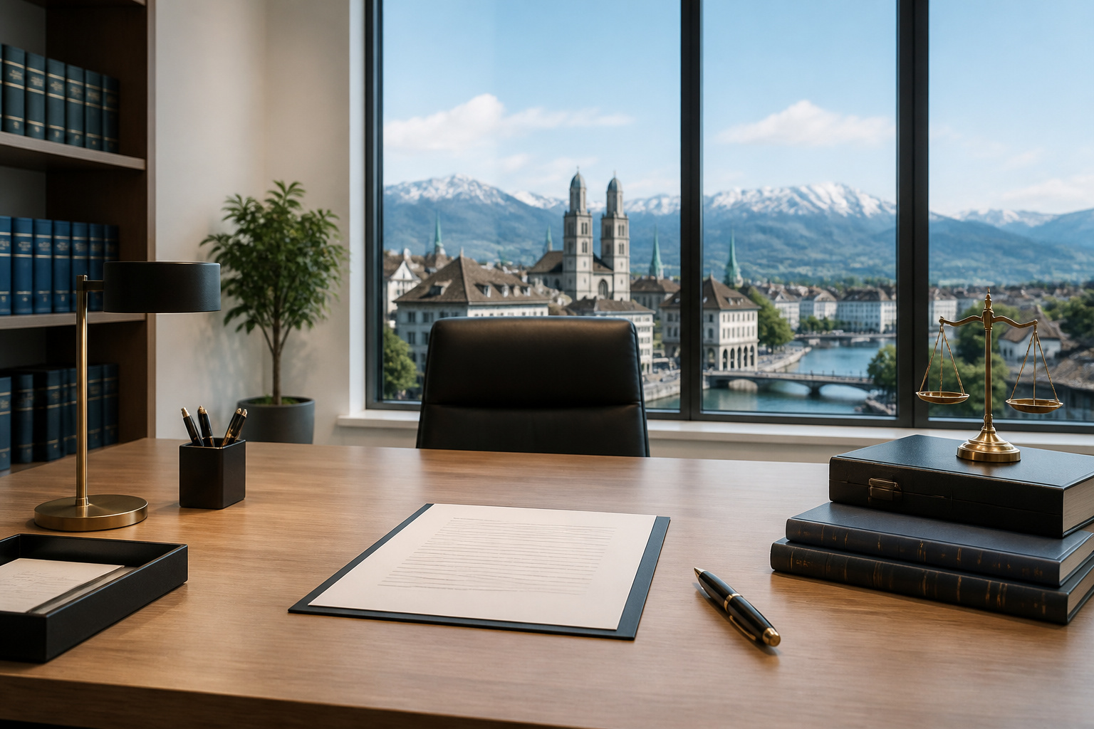Bureau davocat avec vue sur la ville