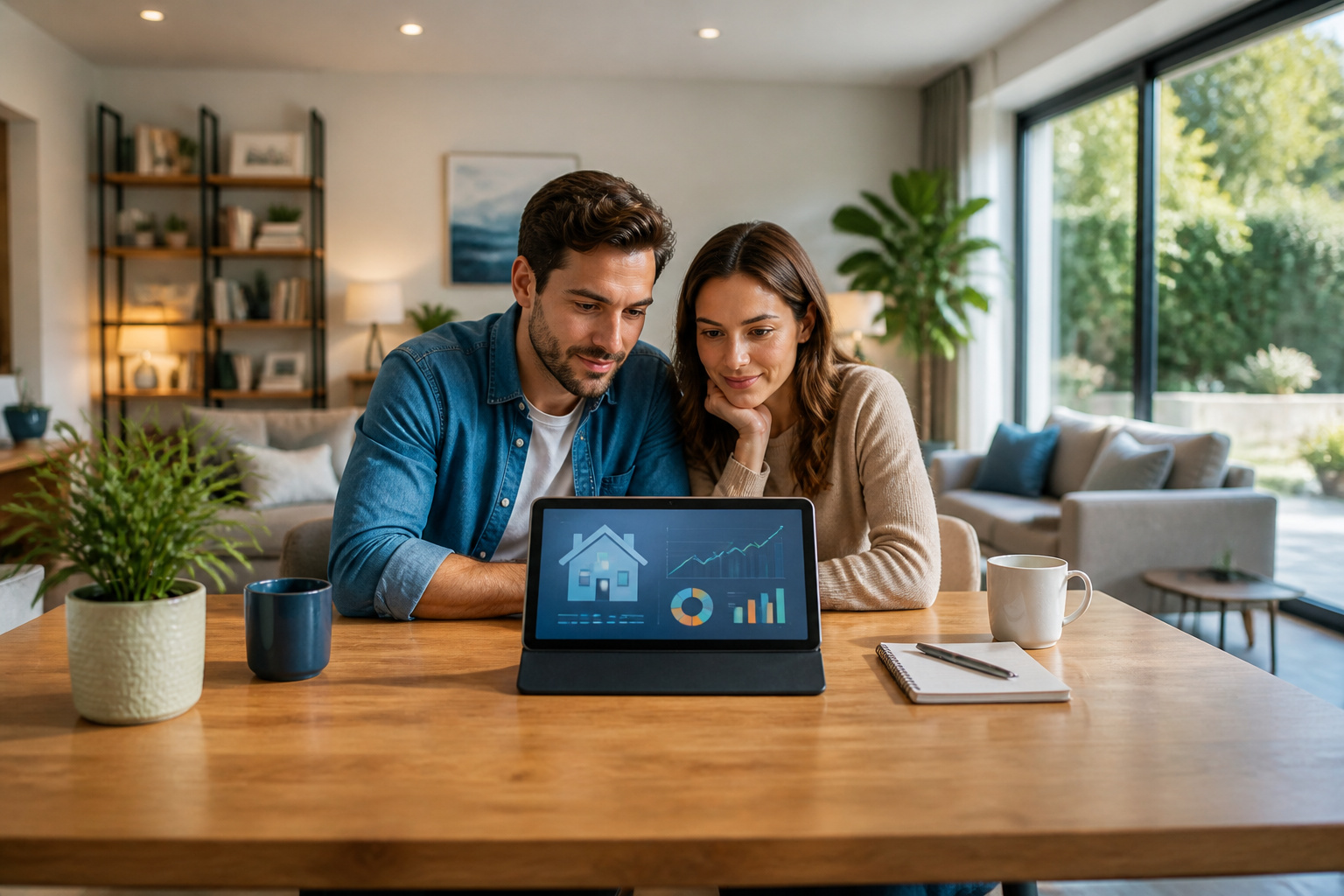 Couple planifiant leur avenir immobilier