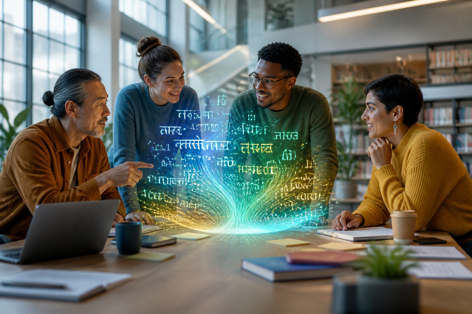 Collaboration linguistique lumineuse