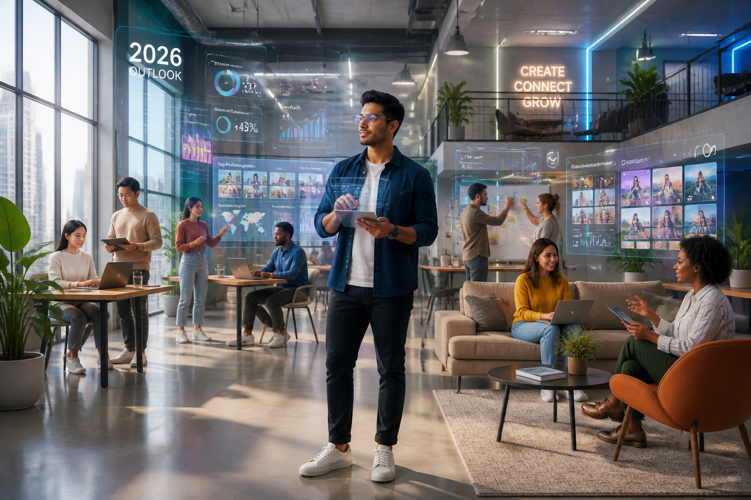 Paysage numerique futuriste 2026